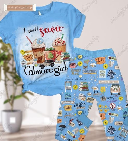 Halloween Horror Movie Pjs, I Smell Snow Gilmore Girls Shirt Pants, Lukes Coffee Holiday Pajamas, Stars Hollow Midnight Shirt
