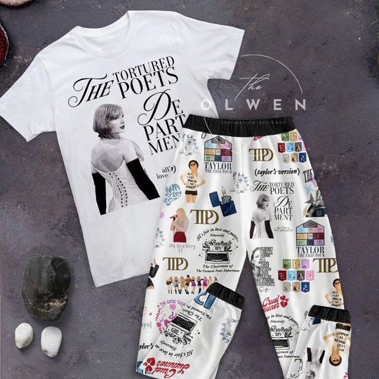 TTPD TS Holiday Pajamas Set, Cute T.S TTPD Christmas Pajamas Set,Cute T.S