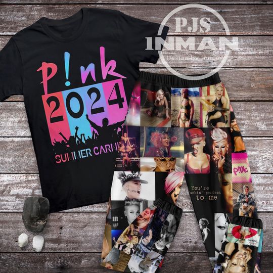 Pink Tour 2024 Holiday Pajamas Set, Cute Pink Christmas Pajamas Set, Pink Family Pajamas For Adult And Kids