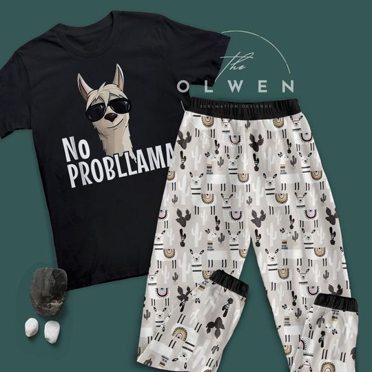 LLama Holiday Pajamas Set, Cute LLama Christmas Pajamas Set, LLama Family Pajamas For Adult And Kids