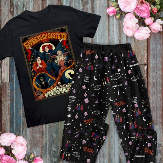 Hocus Pocus Horror Movie Pajamas Set, Its Just A Bunch Of Pajamas Set, Sanderson Sisters Pajamas For Adult And Kids