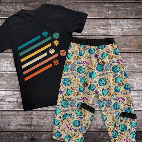 Dungeons & Dragons Pajamas Set, Personalized Family Pajamas, Family Christmas Pajamas Set.