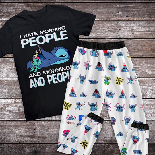 Discover Lilo And Stitch Pajamas Set, Personalized Family Pajamas, Family Christmas Pajamas Set.