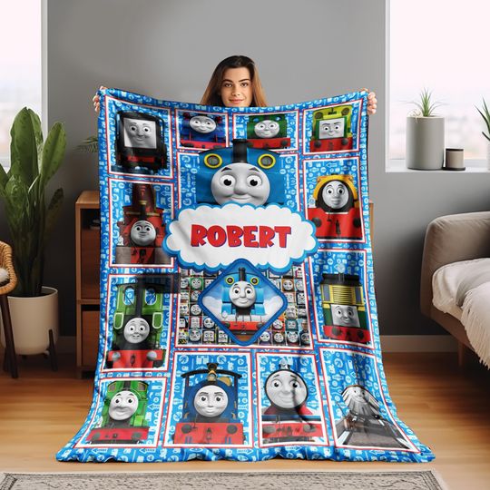 Discover Personalized Thomas And Friends Blanket/Thomas And Friends Blanket/Custom Name Blanket Birthday Gifts For Kids/Thomas Train Birthday