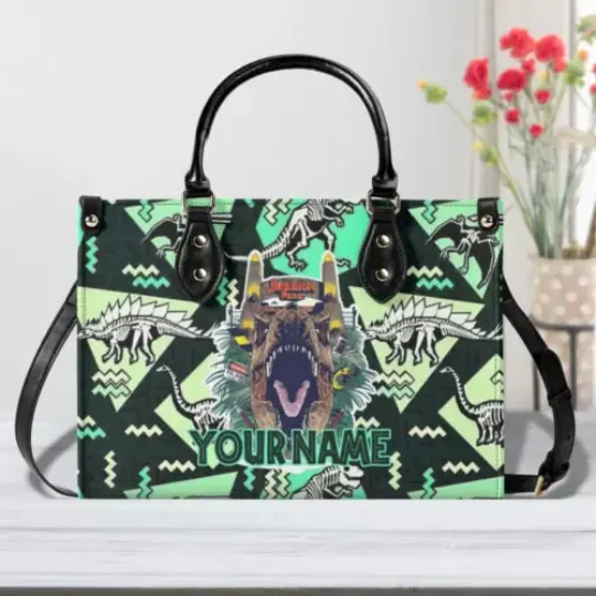 Personalized Jurassic Park Luxury Women PU Leather Handbag, Jurassic Park Gift