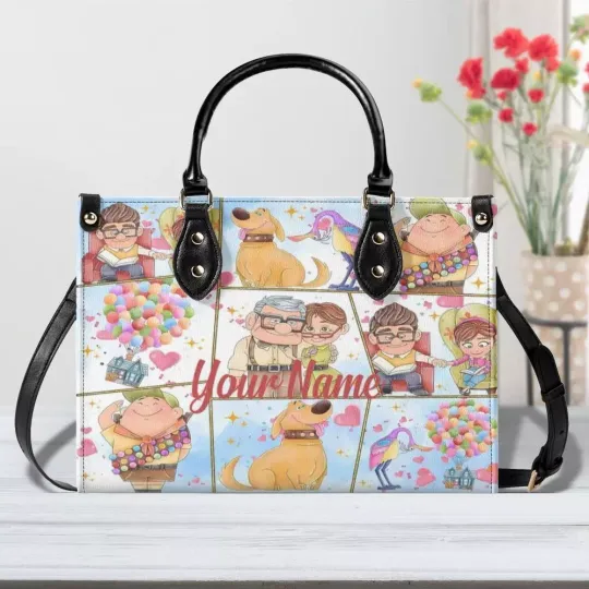 Discover Personalized Carl Fredricksen Luxury Women PU Leather Handbag, Cartoon gift