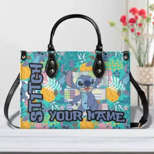 Discover Personalized Stitch Luxury Women PU Leather Handbag, Natural Material, Custom