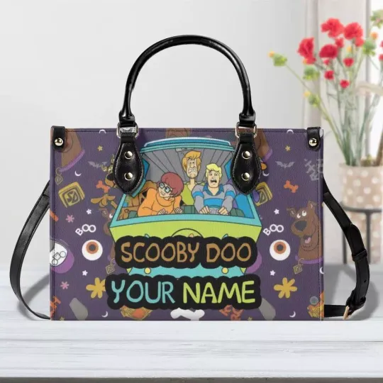 Personalized Scooby Doo Luxury Women PU Leather Handbag, Natural Material,