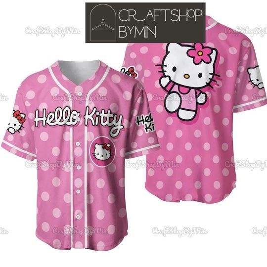 Discover Personalized Hello Kitty Baseball Jersey, Kitty Baseball Shirt, Hello Kitty Jersey, Hello Kitty Fan, Hello Kitty Shirt, Kitty Cat Shirt