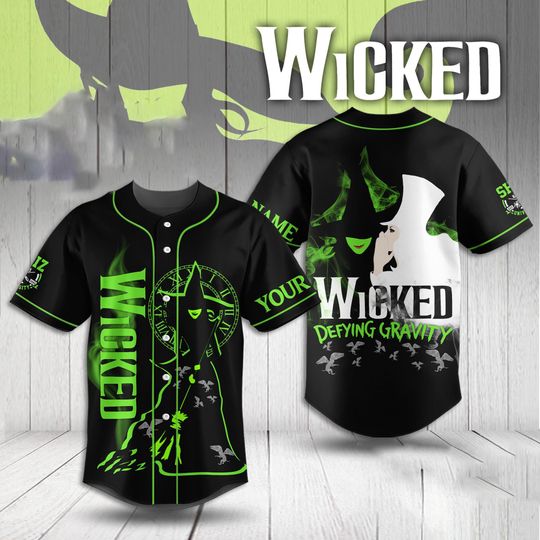 Wicked Witch Baseball Jersey, Personalized The Wizard Of Oz Jersey, Wicked Witch Shirt, Halloween Witch Shirt, Trick Oz Treat Shirt