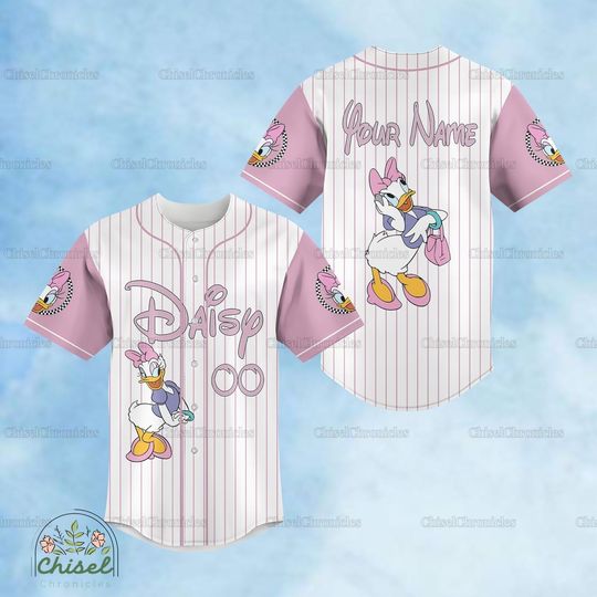 Discover Personalize Daisy Duck Baseball Shirt, Daisy Duck Jersey Shirt, Disney Daisy Jersey, Disney Daisy Duck Shirt, Disney Halloween Shirt