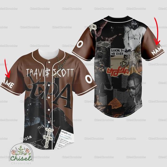 Discover Travis Baseball Jersey, Personalized Travis Concert Jersey, Hip Hop Music Shirt, Travis Rapper Shirt, Music Tour 2024 Shirt