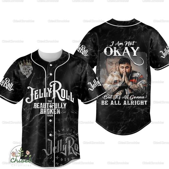 Discover Jelly Roll Baseball Jersey, Jelly Roll Merch Jersey, Jelly Roll 2024 Tour Shirt, Jelly Roll Merch Shirt, Beautiful Broken Shirt