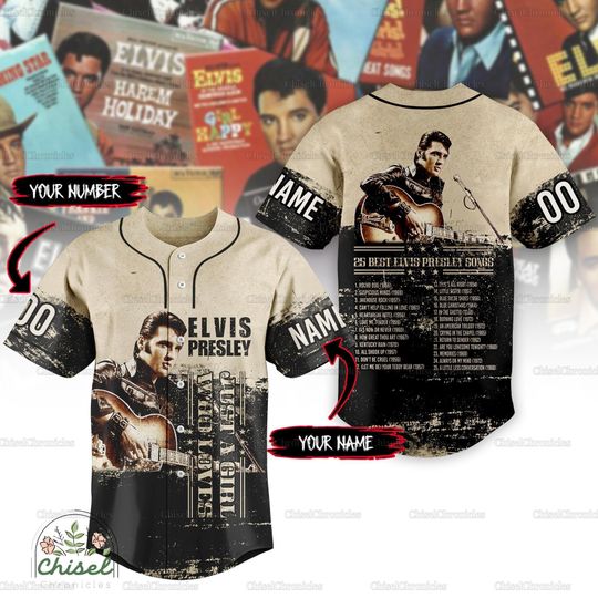Discover Elvis Presley Baseball Jersey, Personalized Elvis Jersey, Elvis Presley Shirt, King Of Rock And Roll Shirt, Gift For Elvis Fan