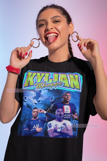 Kylian Mbappe Vintage Unisex Shirt, Vintage Kylian Mbappe TShirt Gift For Him and Her, Kylian Mbappe T-shirt, Express Shipping Available