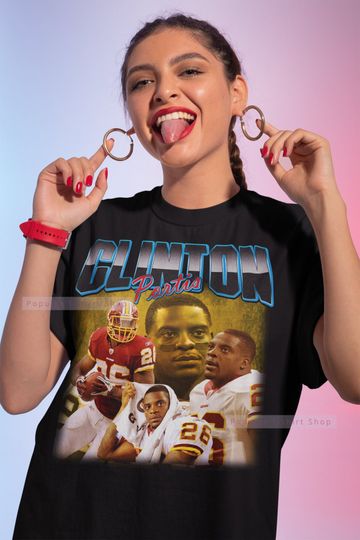 Discover Clinton Portis Vintage Unisex Shirt, Vintage Clinton Portis TShirt For Him and Her, Clinton Portis T-shirt, Express Shipping Available