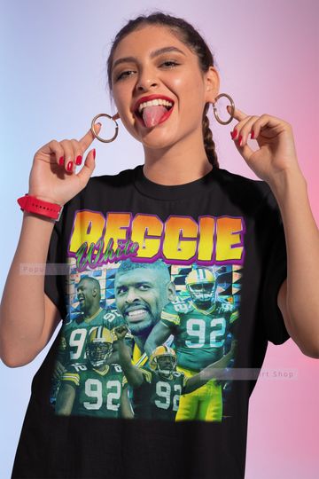 Discover Reggie White Vintage Unisex Shirt, Vintage Reggie White TShirt Gift For Him and Her, Reggie White T-shirt, Express Shipping Available