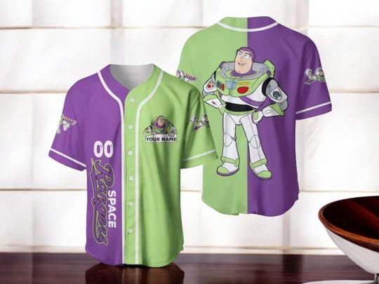 Discover customizable Toy Story Buzz Lightyear & Woody Baseball Jersey - Unisex Short Sleeve Button-Up T Shirt, Disney Sports Shirt for Kids - Adults