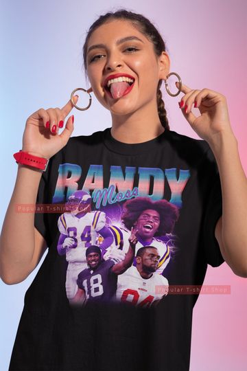 Discover Randy Moss Vintage Unisex Shirt, Vintage Randy Moss TShirt Gift For Him and Her, Randy Moss T-shirt, Express Shipping Available