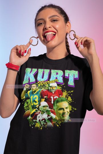 Discover Kurt Warner Vintage Unisex Shirt, Vintage Kurt Warner TShirt Gift For Him and Her, Best Kurt Warner T-shirt, Express Shipping Available