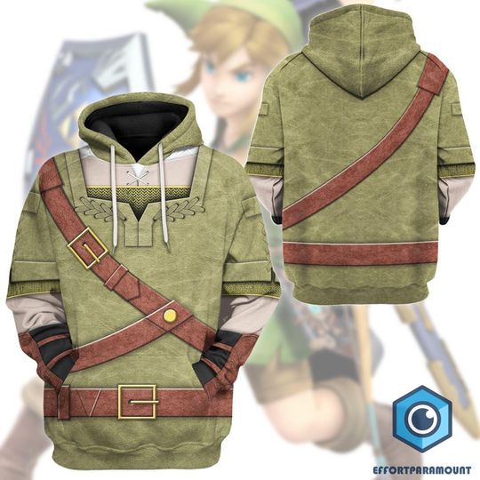 All Over Print The Legend Of Zelda Link Hoodie | The Legend Of Zelda Shirt | Zelda Video Game Hoodie