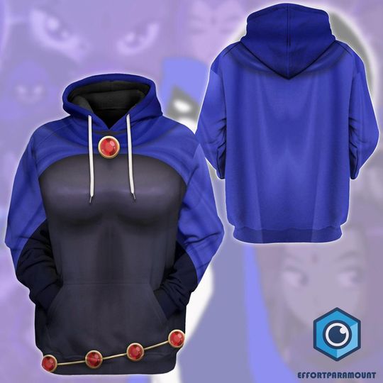 Discover Raven Teen Titans Cosplay Full Over Print 3D Hoodie, Superhero Halloween Cosplay Costume Shirt, Halloween Hoodie
