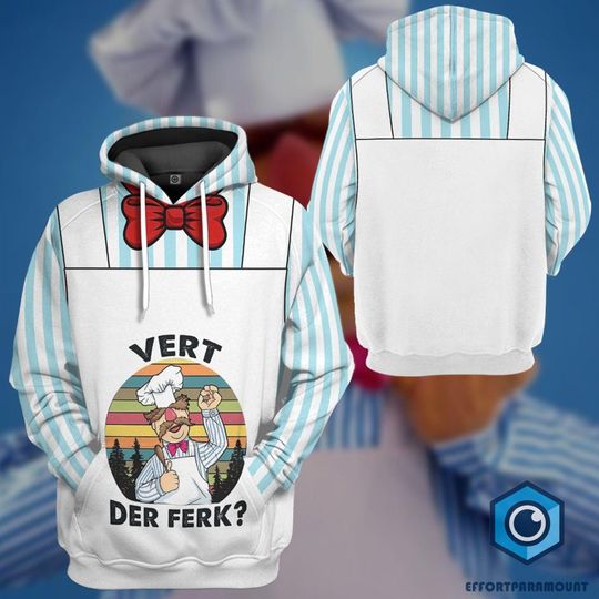 Discover Funny Swedish Chef Vert Der Ferk Hoodie, Cartoon Cosplay Shirt, Muppet Shirt, Halloween Cosplay Shirt, Halloween Gifts