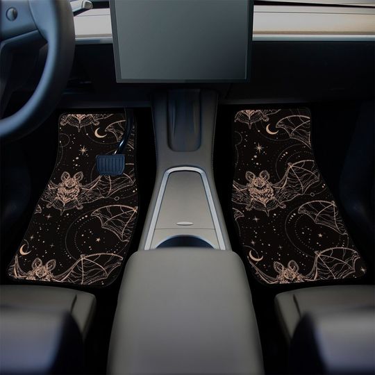 Discover Black Bat Gothic Car Foot Mats | Halloween Car Accessories | Gothic Aesthetic Car Foot Mats