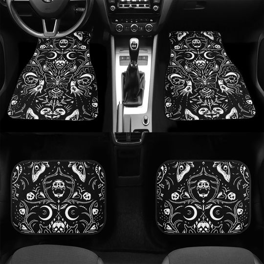 Discover Gothic Car Mats Skulls Moths Gothcore Car Mats Gothic Car Accessories Creepy Custom Car Mats Dark Witchcore Goth Girl Car Mats Car Decor