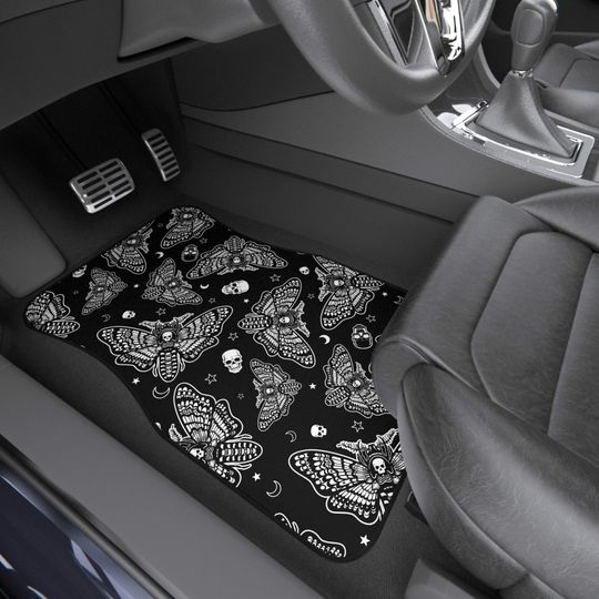 Discover Death's-Head Moth Car Mats | Goth Punk Horror Alternative Whimsigoth Witchy Halloween Personalized Truck Automotive Floor Protection Gifts