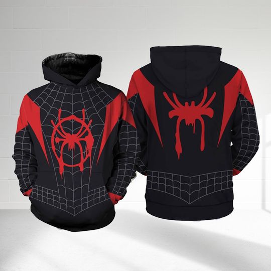 Miles Morales Master Cosplay Halloween Hoodie, Halloween Costume For Family Group T Shirt, Spiderman Fictional Costume Movie Fan Gift