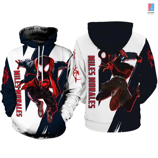 Miles Morales Spider Man Full Over Print Hoodie | Spiderman Across the Spider-Verse | Miles Morales Halloween Costume | Spider Man Christmas
