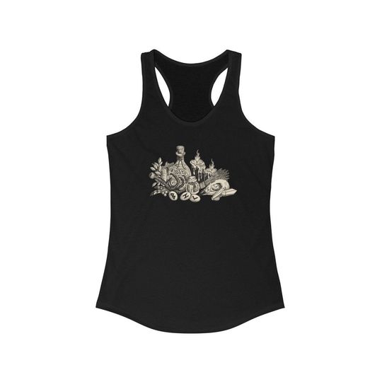 Discover Spells & Potions tanktop. Witchy art tank. Witchcraft halloween ladies tanktop