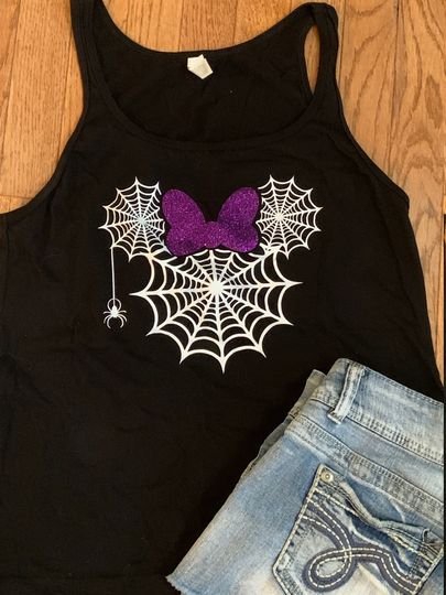 Glow in the Dark Minnie Spiderweb Racerback Tank Top Women's