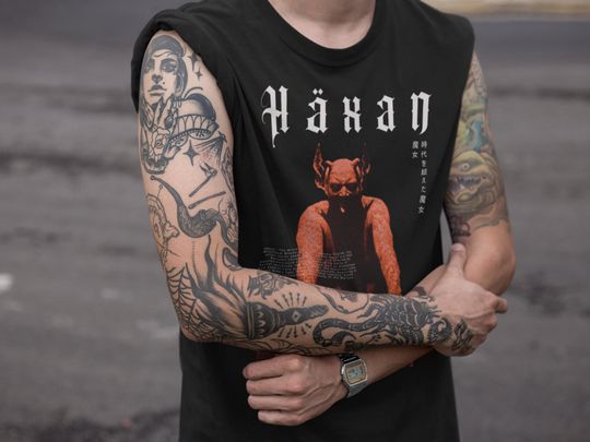 Discover HXAN Black Gothic Unisex Tank Top With Satan, Occult Pagan Tank  Top