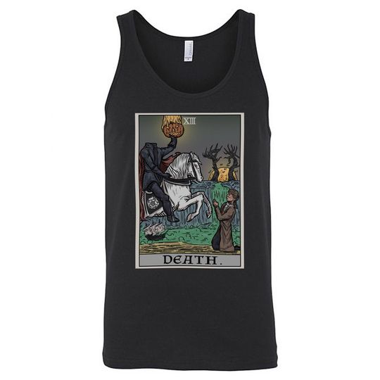 Death Tarot Card Tank Top Men The Legend of Sleepy Hollow Headless Horseman  Tank Top