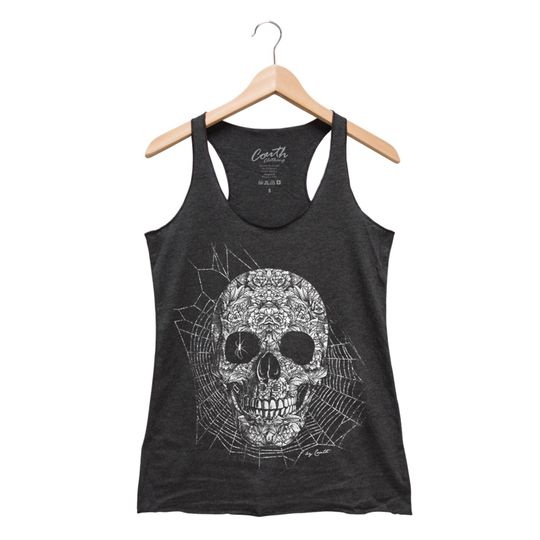 Discover Skull Shirt, Halloween Shirt, Skeleton Tank, Racerback Tank Top, Women Tank Top