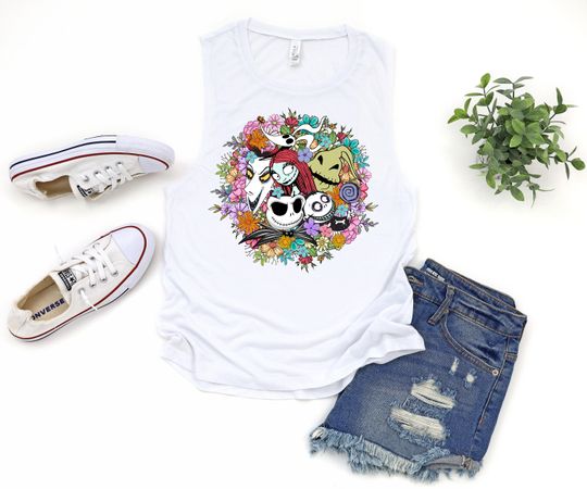 Discover Jack & Sally Halloween Inspired Tank, Womens Muscle Tank