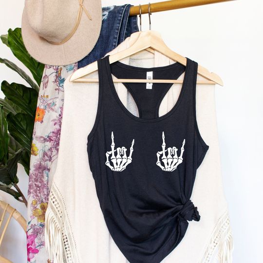Discover Halloween Tank Tops, Women's Ideal Racerback Tank, Skeleton Tank Top