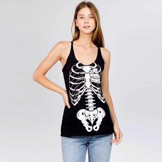 Discover Halloween Tank Top for Women Gift Halloween Skeleton Funny Tank Top