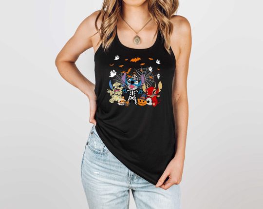 Discover Halloween Tank Top, Scary Stitch T-Shirt, Disney Halloween Tee, Mummy Stitch Tee