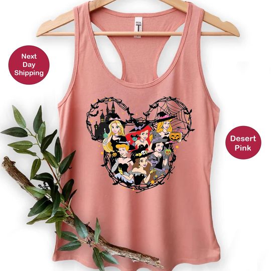 Discover Disney Halloween Princess Racerback Tank, Princess Characters Tank Top