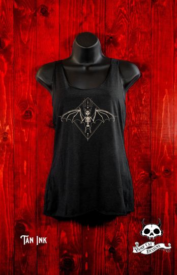 Discover Skeleton Bat-Tank Top-Winged Creature Illustration-Halloween Tee-Witchy