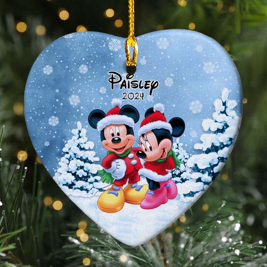 Personalized Mouse Couple Christmas Ornament, Funny Mouse Customized 2024 Christmas Tree Decor, Mouse Movie Xmas Gift Family