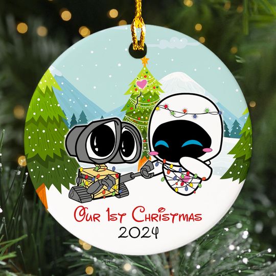 Personalized Love Robot Christmas Ornament, Robot Family Customized 2024 Christmas Tree Decor, Robot Couple Love Christmas Gift For Love