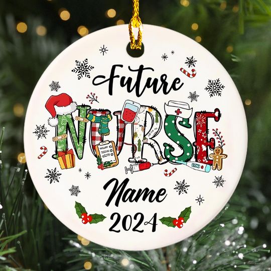 Discover Personalized Ornament Nursing School Graduation, Snowflakes Xmas Ornament Fan Gift, Customized 2024 Christmas Tree Decor Gift For Kid
