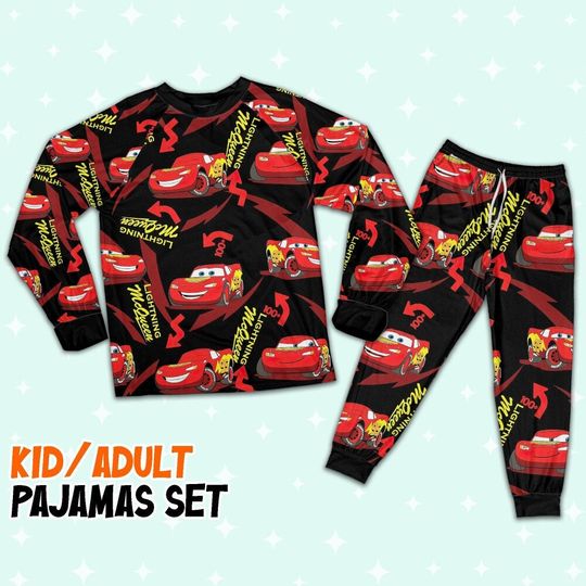 Discover Disney Pixar Cars Lightning McQueen Black And Red Pajamas Set, Disney Birthday Gift, Cars Matching Pajamas, Holiday Vacation, Magic Kingdom