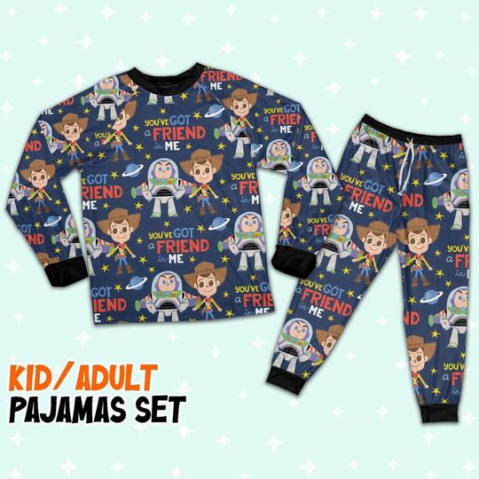 Disney Toy Story You've Got A Friend In Me Pajamas Set,  Tory Story Christmas Pajamas, Woody Buzz Lightyear Shirt, Tory Story Magic Kingdom