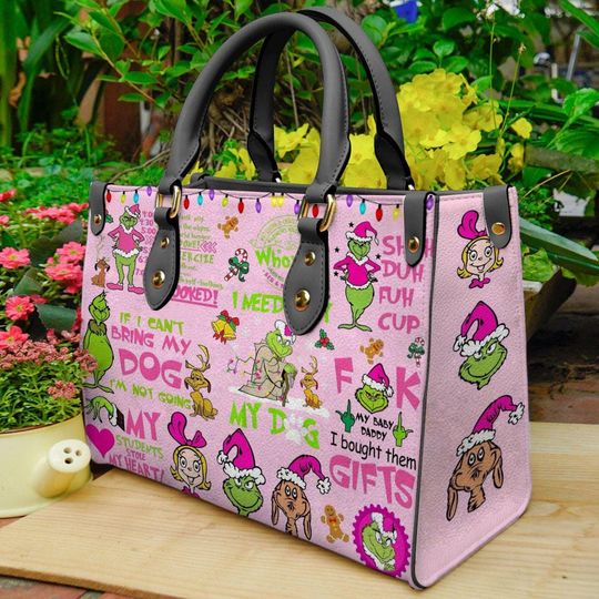 funny character Pattern Leather Handbag, funny character Christmas Angel Bag, Travel Bag