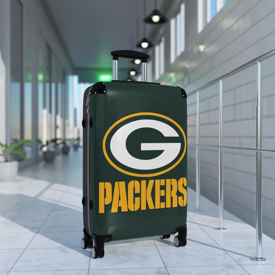 Discover Green Bay Packers Suitcase | football Team Logo Luggage | Packers Travel Bag | Sports Fan Gift | Packers Carry-On Suitcase